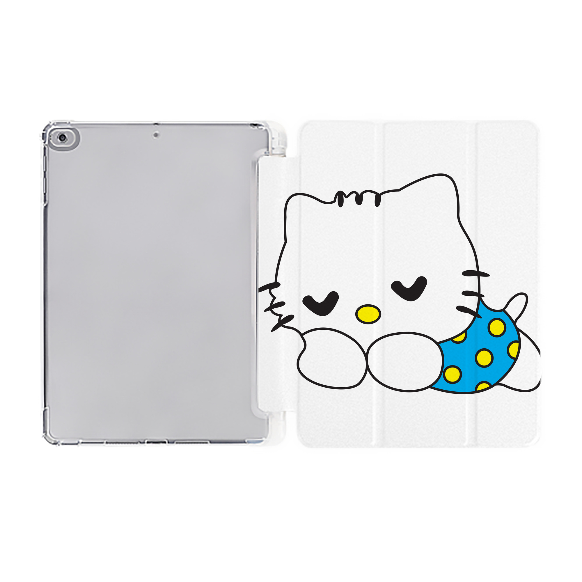 （画像用） Hello Kitty ハローキティ IPad ケース ペン収納付き 三つ折りスタンド PUレザー×シリコン 対応機種9.5/10.5/10.9インチ